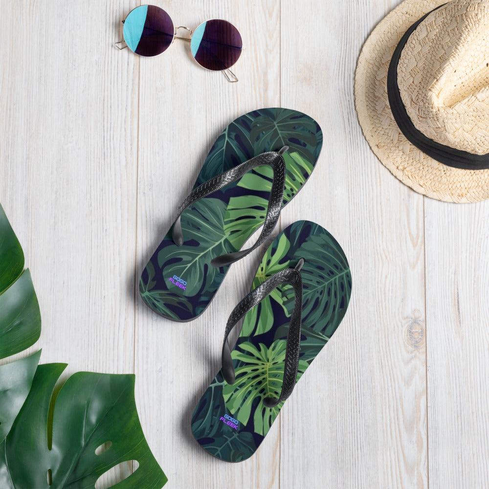 Green Leafs Flip-Flops - GOGO FLEEK