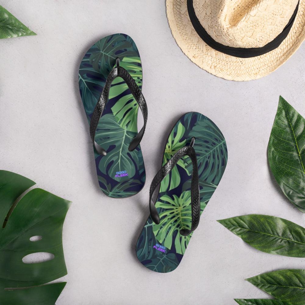 Green Leafs Flip-Flops - GOGO FLEEK