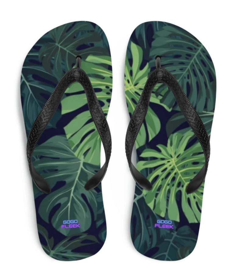 Green Leafs Flip-Flops - GOGO FLEEK