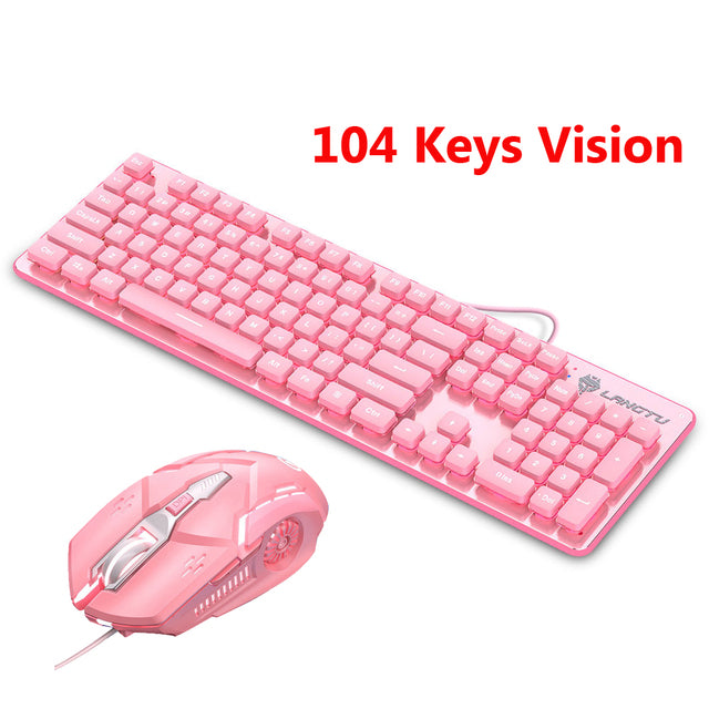 Hot Pink Wired Keyboard - GOGO FLEEK