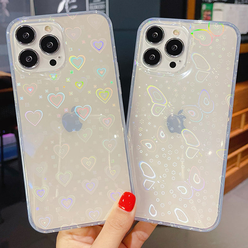 Shiny Flower Hearts Butterfly Case - GOGO FLEEK